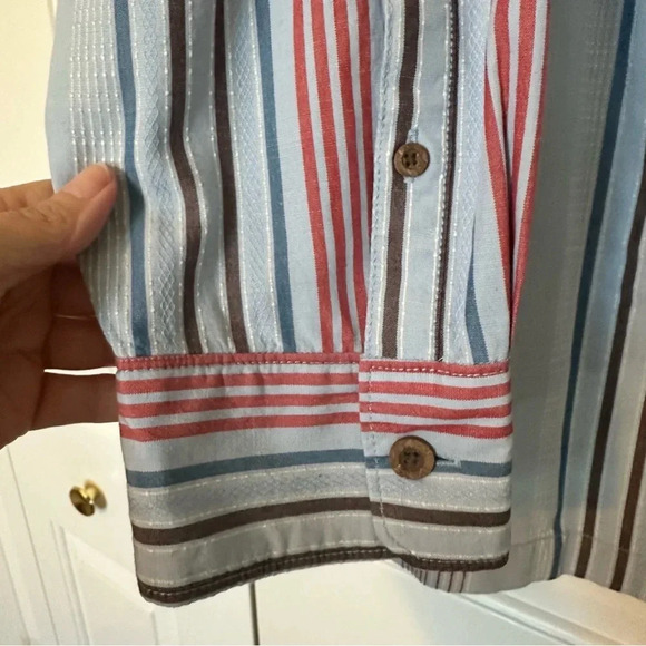 Tommy Bahama Men’s 100% Silk Long Sleeve Shirt Stripe Button Down - Picture 2 of 8